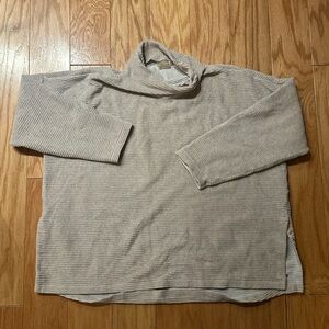 Zella Beige Ribbed Turtleneck Top